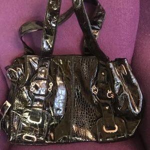 Black Shiny Big Handbag Very Spacious
